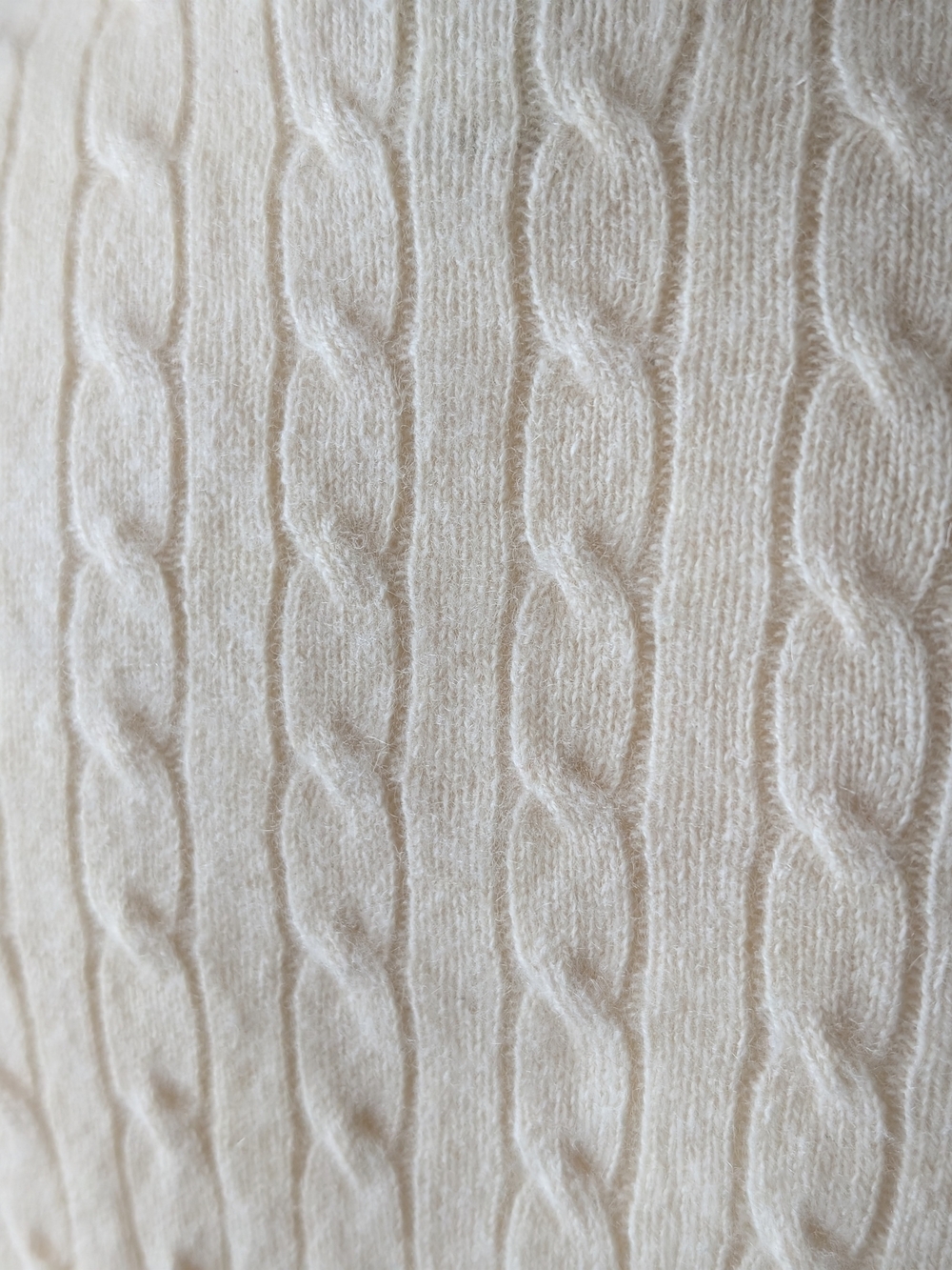 100% Cashmere Cable Knit V-Neck Sweater Size S Ivory Charter Club - Picture 9 of 11
